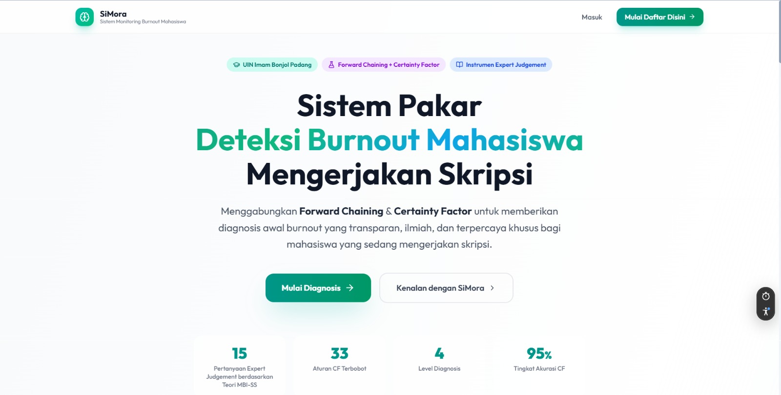 SiMora- Sistem Monitoring Burnout Mahasiswa